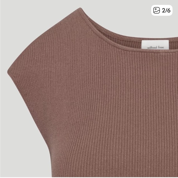 Aritzia Wilfred Free Cut-Out Knit Midi Dress - Picture 2 of 5